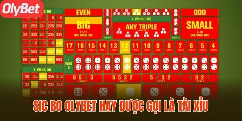 Sic bo Olybet hay được gọi là tài xỉu